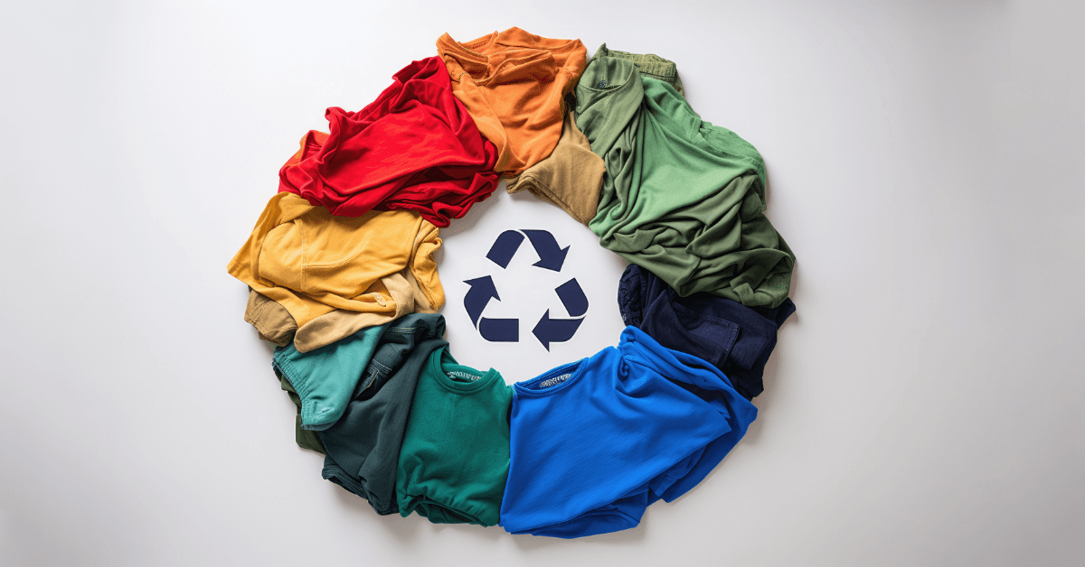 <img src="ubrania-z-poliestru.jpg"alt="Ubrania z poliestru z recyklingu">