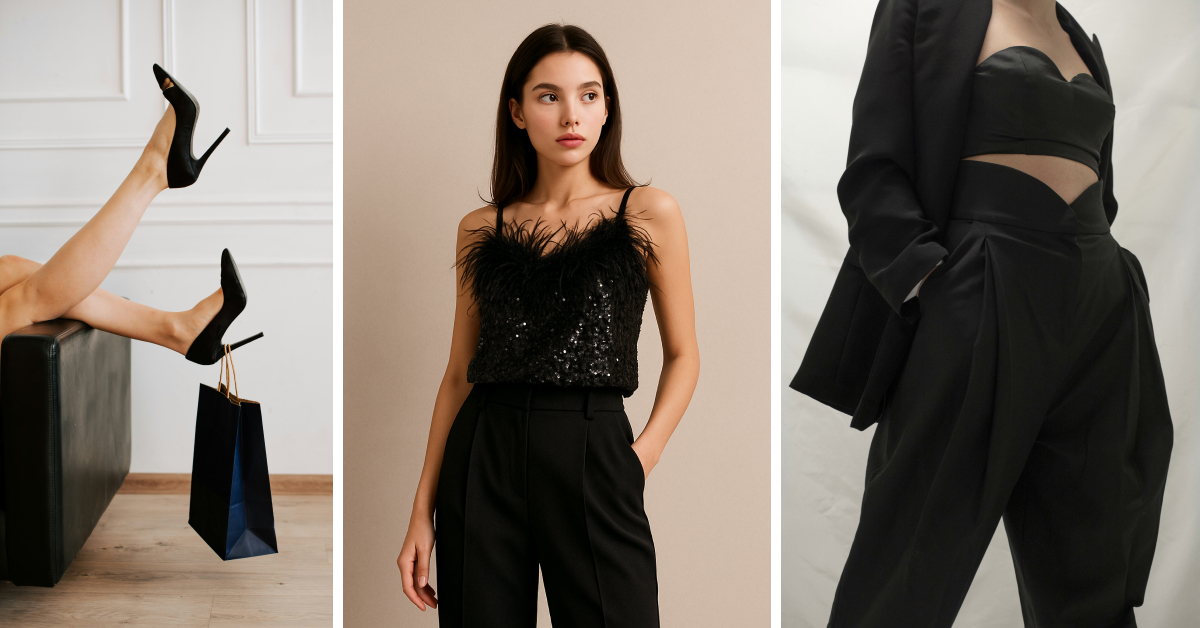 <img src"stylizacje-na-sylwestra.jpg"alt="Stylizacje na Sylwestra – czarny total look">